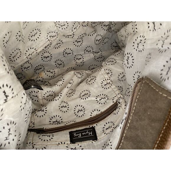 Myra Bag Multicolored Braided Brown Leather Tote EUC - Picture 3 of 5